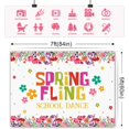 thumbnail image 7 of 7x5FT Spring Flying School Dance Backdrop Colorful Floral Party Decoration Banner Supplies Flowers Middle School Theme Photography Background Cake Table Photo Booth Props, 7 of 7