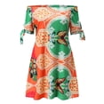 thumbnail image 4 of Vestido tipo jersey con estampado de flores Gegular de manga corta a la moda para mujer Pompotops ghjkhdj15211, 4 of 6