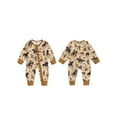 thumbnail image 2 of Elippeo Baby Girls Boys Western Romper Horse Print Long Sleeve Front Zipper Casual Jumpsuit for Fall  3 6 12 18 Months, 2 of 9