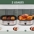 thumbnail image 2 of Horno asador de 24 cuartos, bandeja eléctrica para asar con 3 compartimentos y tapa autoadhesiva, horno eléctrico grande de acero inoxidable para asar pavos, función de descongelación y calentamiento,, 2 of 5