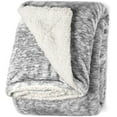 thumbnail image 1 of Life Comfort Microfiber Plush Polyester 60”x70” Large All Season Blanket for Bed or Couch Ultimate Sherpa Throw, Gray Quartz, 1 of 1
