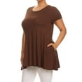 thumbnail image 2 of Women's Casual Plus Size Solid Color Blouse Tunic Top Shirt, 2 of 4