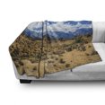 thumbnail image 3 of Alabama Soft Flannel Fleece Throw Blanket, Landscape of Barren Lands of Nevada Mountains with Rock Formations on the Slopes, Cozy Plush for Indoor and Outdoor Use, 50" x 70", Multicolor, by Ambesonne, 3 of 6