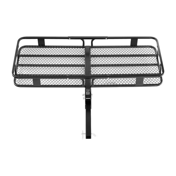 Folding Hitch Cargo Carrier with Cargo Net - 500 lbs Capacity, Universal Fit for Trucks, SUVs & RVs