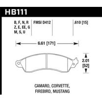Hawk 1990-1990 Chevy Camaro Iroc-Z (w/Heavy Duty Brakes) High Perf. Street 5.0 Front Brake Pads
