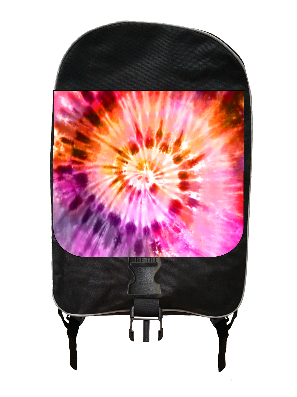 Pink and Orange Tie Dye Print Design - Black School Backpack & Pencil Bag - image 1 of 5