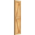 thumbnail image 4 of 10 3/4"W X 42"H Timbercraft Two 5 3/8" Boards Framed Board-N-Batten Shutters W/Z-Bar, Rough Sawn Western Red Cedar (Per Pair), 4 of 13