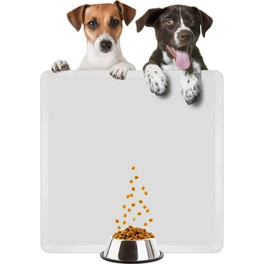 Skywin 24 x 24 Inches Waterproof Mat, Splash Food Mat Water Mat for Dog – Non-Slip Dog Tray with Spill Proof Lip Large Rubber Mat - Silicone Pet Food Mat, Non-Toxic, Dish Washer Safe (Grey)