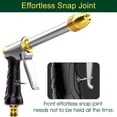 thumbnail image 4 of Upgrade Water Hose Nozzle Long Rod Garden Hose Nozzle Heavy Duty metal Brass sprayer 360° Rotaing spray gun for car wash, Plants and Lawn,Patio Gardening, Pets Shower Hose Nozzle + Quick Connector, 4 of 5