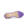 thumbnail image 4 of BLISSFUL STEP Women's Shoes Faux Suede High Chunky Heel Platform Ankle Strap Open Toe Sandals Purple 6, 4 of 7