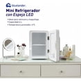 thumbnail image 2 of Mini Refrigerador Bluelander con Espejo LED, Capacidad de 4L, Estante Extraíble, Blanco, 2 of 5