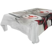 SKYSONIC 60”x90" Square Tablecloth with Christmas Snowman with Hat Prints, Anti-Wrinkle and Smooth Table Cloth for Kitchen/Home Decoration