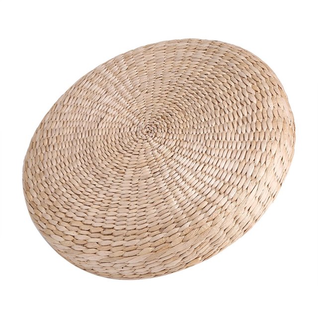 GOTOTOP Cojín para asiento de paja, hecho a mano, pajita de 15.4 pulgadas de diámetro, cojín plano para yoga suave redondo y redondo, tatami de punto para jardín, comedor, decoración del hogar al aire Amonsee No