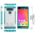thumbnail image 2 of WHITE/TURQUOISE TRI-SHIELD RUGGED CASE COVER with MAGNETIC KICKSTAND + BELT CLIP HOLSTER + LANYARD STRAP FOR LG V20 PHONE (VS995, LS997, H918, US996, 6505A, H990, F800), 2 of 6