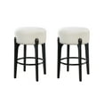 thumbnail image 6 of LuXeo Ellie 29 in. Black Backless Wood Bar stool with White Boucle Fabric Seat (Set of 2), 6 of 11