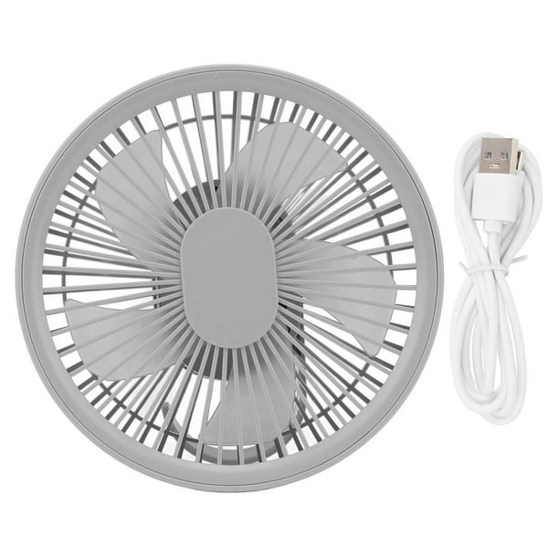 Ventilador de techo con luz nocturna para exteriores 2 en 1, ventilador LED portátil con carga USB para el hogar, coche, oficina, escritorio, Camping, viajes, gris