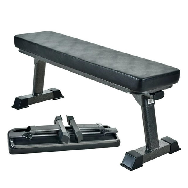 ViscoLogic Banc d'Entraînement Pliable Polyvalent pour la Musculation, Conçu pour Tous les Entraînements du Corps. le Banc Présente un Cadre en Métal durable avec un Siège et un Dossier Rembourrés en PVC Noir pour le Confort pendant les Exercices. Il Comprend des Couvre-Pieds Antidérapants pour la Stabilité et un design Pliable pour un Rangement Facile sous les Lits Ou dans les Garde-Robes. Convient à l'Entraînement de Force, aux Pressions d'Haltères et à d'Autres Exercices Complets du Corps, Supporte jusqu'à 300 Lb. le design compact et l'Outil - Free assembly le Rend Idéal pour la Maison Ou l'Utilisation Extérieure.