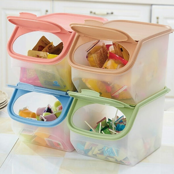 Decor Store Clear Kitchen Rice Storage Box Grain Cereal Dispenser Food ...