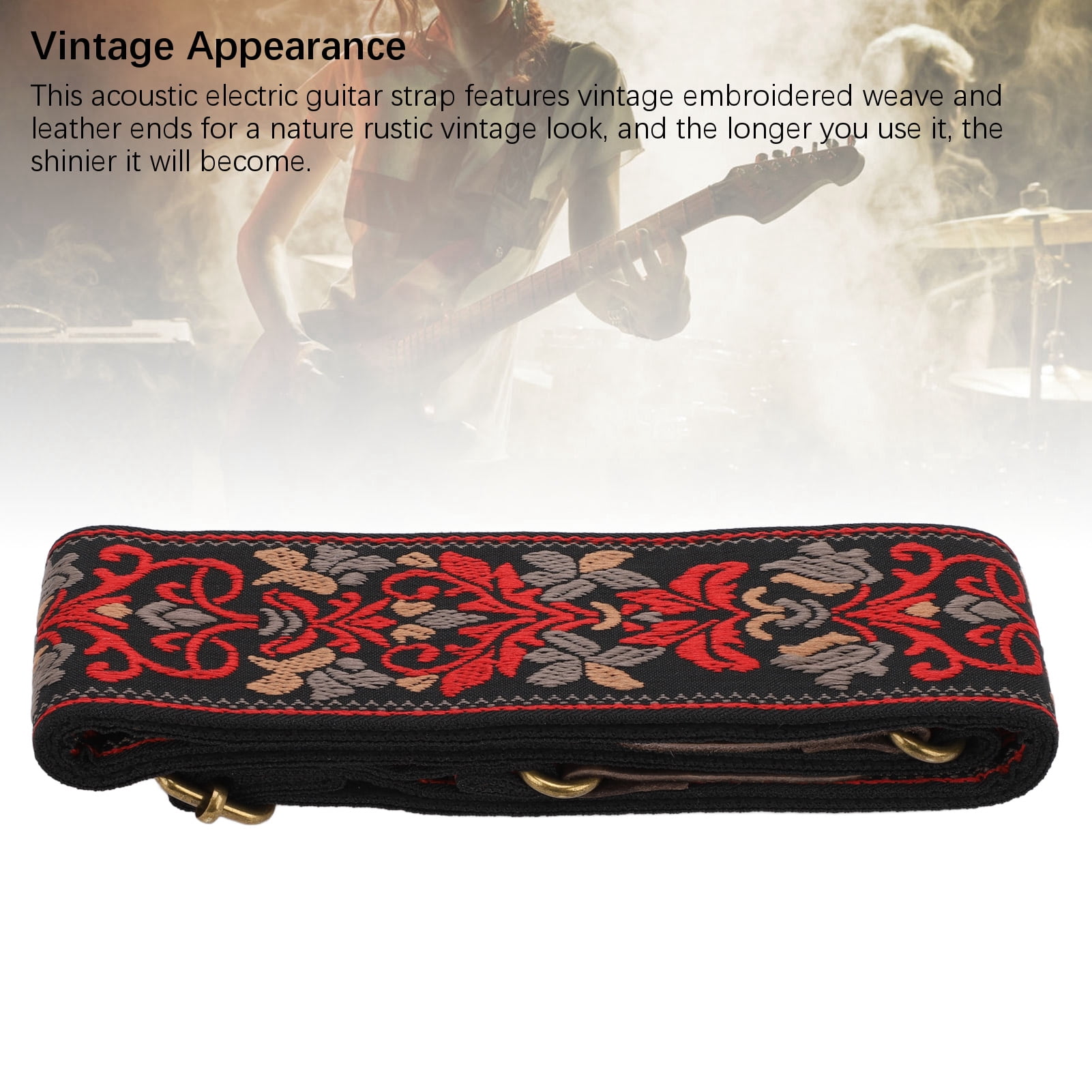 TOYANDONA Sangle De Banjo En Jacquard Vintage Pour Guitare - Ceinture