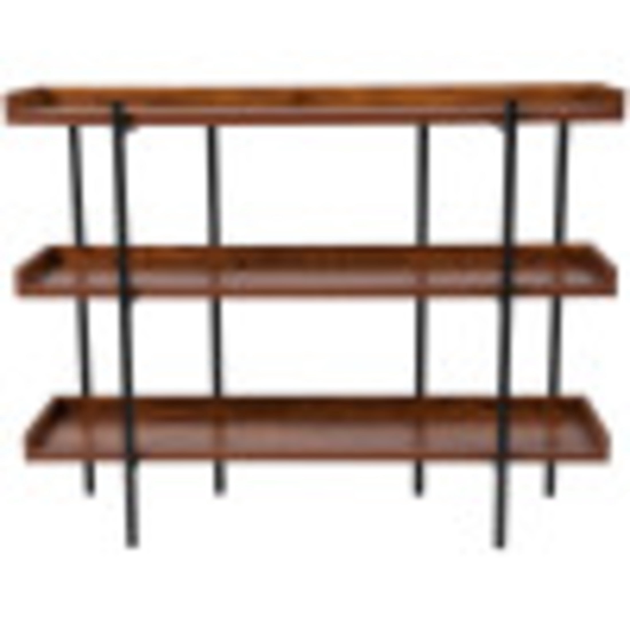 Flash Furniture Mayfair 35"H Open-Style 3-Shelf Display Unit Bookcase, Rustic Wood Grain Finish