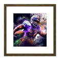 thumbnail image 1 of American Football Player 87 Shirt Purple Green Orange Oil Painting Square Wooden Framed Wall Art Print Picture 8X8 Inch, 1 of 4