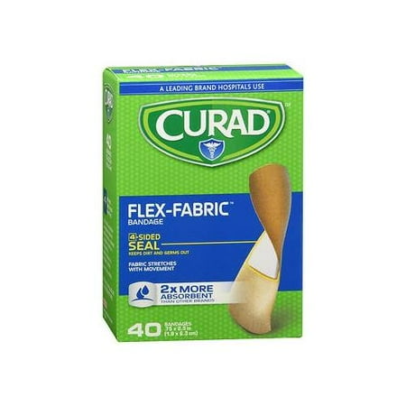 Curad Flex-Fabric Bandages 3/4 in x 3 in 40 Count Each