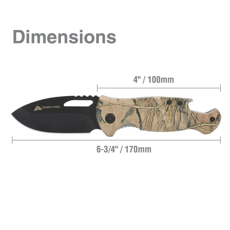 Ozark Trail Mossy Oak Camouflage Folding Knife, with Clip