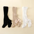 thumbnail image 1 of JUNWELL 3 Pcs Collants à Nœud Papillon pour Bébés Filles Printemps/automne, 1 of 6