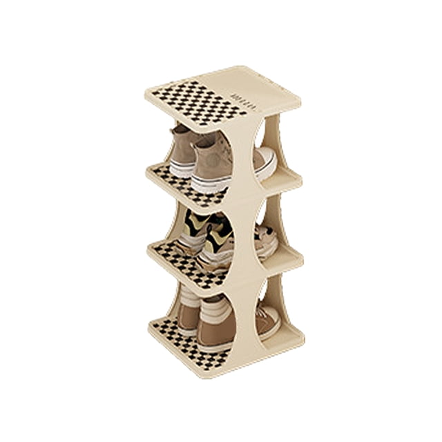 Zapatero individual para un par de zapatos, ahorra espacio, organizador de zapatos, torre para la puerta del hogar, dormitorio, 4 capas