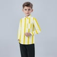 thumbnail image 5 of Tao Tao Striped Button Down Casual Shirts For Toddler Baby Boys Girls Long Sleeve Lapel Collar Blouse Trendy Spring Fall Shirts Yellow 4 Years, 5 of 7