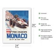 thumbnail image 2 of Monaco Grand Prix Europe (Gd Prix D’Europe) - Formula One F1 - Vintage Car Racing Poster by Michel Beligond c.1963 - Fine Art Rolled Canvas Print 20in x 26in, 2 of 4