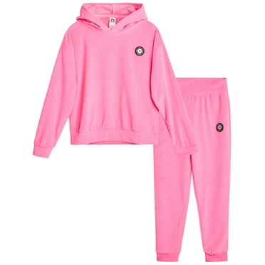 RBX Girls' Sweatsuit Set - 2 Piece Velour Pullover Hoodie Sweatshirt, Jogger Leggings (7-12)