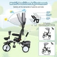 thumbnail image 6 of TROPOW Foldable Baby Tricycle for Kids, 7 in 1 Toddler Tricycle Stroller for 1-5 Year Old, Baby Trike with Safety Harness, Adjustable Push Handle, Storage Basket, Cup Holder, Ride a Trike,Gray, 6 of 10