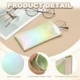 thumbnail image 3 of Uxcell Squeeze Top Sunglass Pouch, 2 Pcs PU Leather Soft Eyeglass Pouch Organizer, Gradient Green, 3 of 6