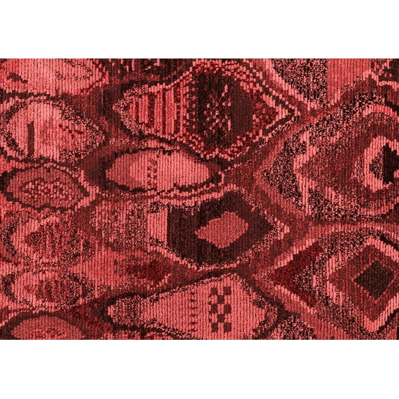 Ahgly Company Indoor Rectangle Abstract Red Modern Area Rugs, 8' x 10'