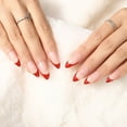 thumbnail image 3 of Uñas postizas brillantes Puntas de uñas francesas de almendras cortas Ombre Prensa linda en las uñas Diseñado Cubierta completa Uñas postizas artificiales para mujeres y niñas 24 piezas Namotu CZMR-ZC33-2, 3 of 6
