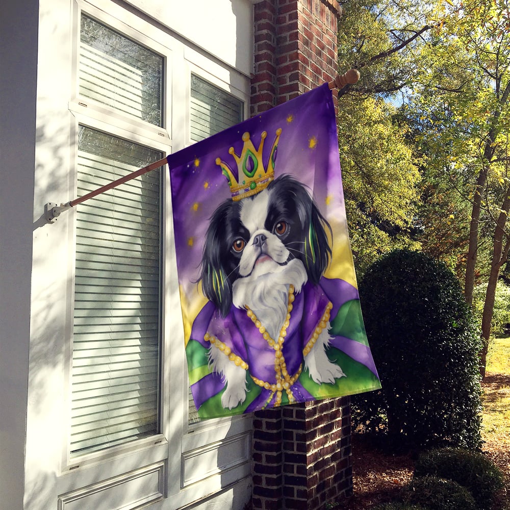 Japanese Chin King of Mardi Gras House Flag 28 in x 40 in