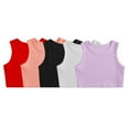 thumbnail image 6 of SILVERCELL Toddler Girls' 1 Pack Ribbed Knit Cami Crop Tops, 2-9T Little Girls Sleeveless Round Neck Casual Baisc Crop Tank Tops, 6 of 7