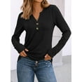 thumbnail image 2 of DAKIMOE Womens Tops Long Sleeve Shirts Spring Fall Fashion Clothes Henley Dressy Casual Blouses, 2 of 6