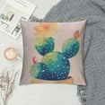 thumbnail image 2 of Fenyluxe Summer Style Cactus Decor Throw Pillow Cover Tropical Plants Cactus Flowers Succulent Throw Pillow Case Square Home Decorative Couch Pillow Cover 20x20in, 2 of 5