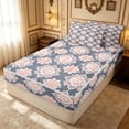 thumbnail image 3 of Erosebridal Cute Blossom Zipper Twin Comforter Sets with Fitted Sheet and 2 Pillowcases, Kawaii Flower Zipper Bedding Set, Pink Reversible, Slate Peach, Pink Reversible, 3 of 7