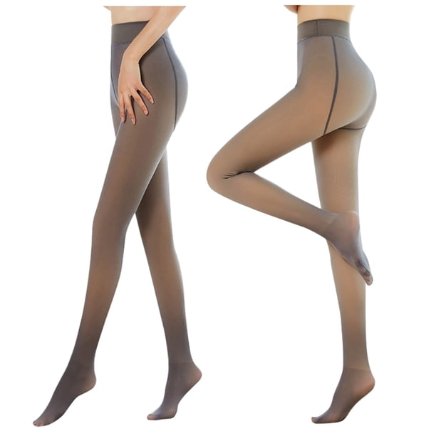 2 piezas de medias gruesas elásticas de terciopelo imitación piel de 300 g para mujer - Pantimedias de invierno