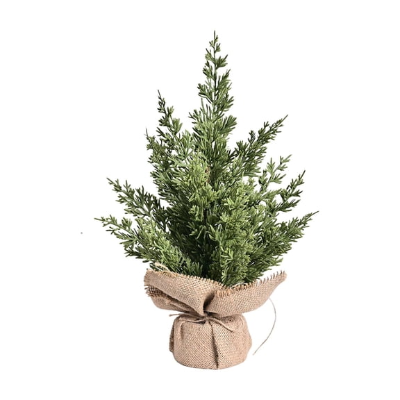 BNNG Tabletop Mini Christmas Tree, 15" Artificial Miniature Pine Christmas Tree with Linen Base Perfect for Christmas Decorations, Home, Kitchen, Dining Table