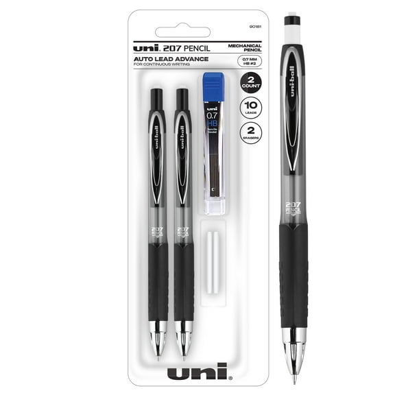 Uni-Ball Signo 207 Mechanical Pencil Starter Kit, 0.7mm HB #2 Office Supplies by Uni-Ball like Ink Pens, Colored Pens, Fine Point, Smooth Writing Pens, Ballpoint Pens