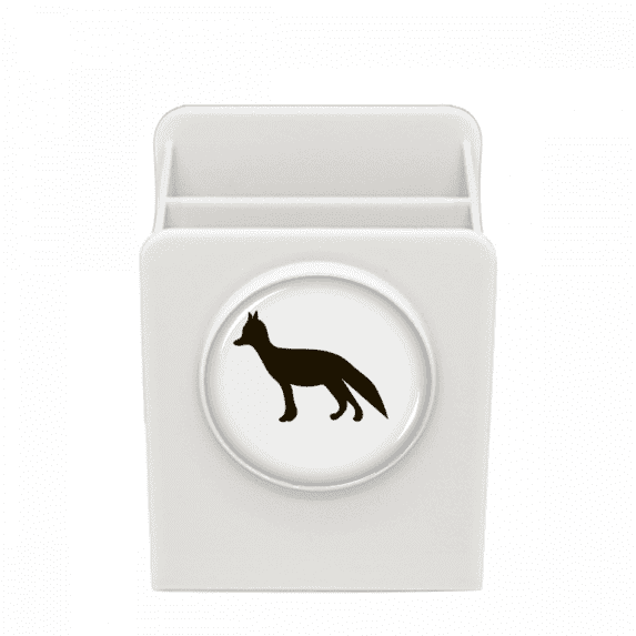 Black Fox Cute Animal Portrayal Desk Pencil Holder Cup Pen Organizer
