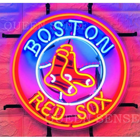 Queen Sense 17"x17" Boston Sports Team Red Soxs Neon Sign HD Vivid Printing Handmade Artwork Neon Light 120BRSLVVD