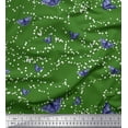 thumbnail image 1 of Soimoi Green Viscose Chiffon Fabric Dot & Butterfly Printed Fabric 1 Yard 42 Inch Wide, 1 of 1