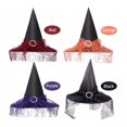 thumbnail image 2 of Sombrero de bruja de Halloween Scary Creepy Wide Brim Sombrero puntiagudo Regalo de Halloween para h Tomshoo Amarillo, 2 of 7