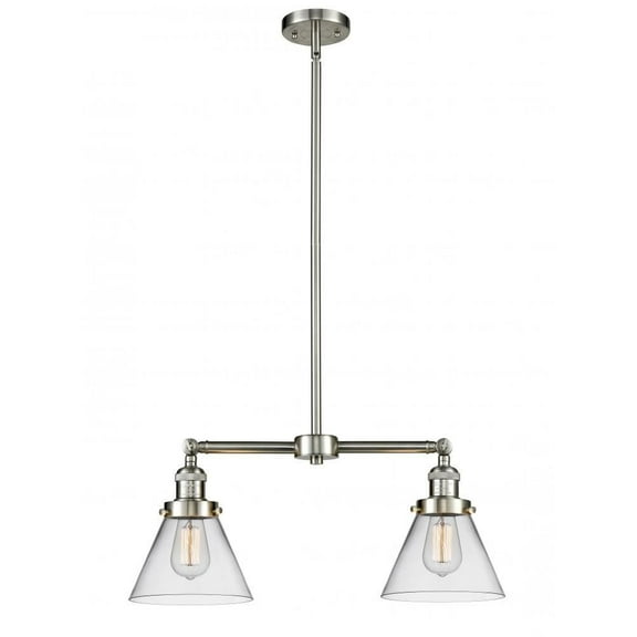 Innovations 209-SN-G42-L X-Large Cone 2 Light Chandelier part of the Franklin Restoration Collection, Brushed Satin Nickel