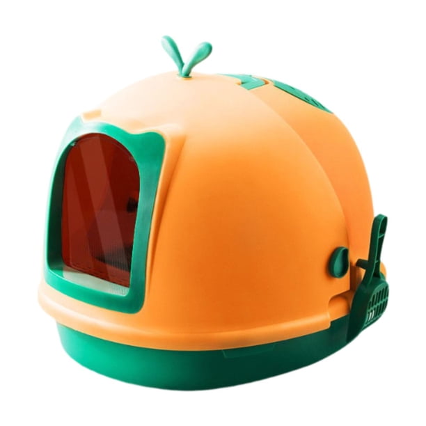 Cajas de arena para gatos jinwen con tapa y capucha naranja 45 cm x 56 cm x 43 cm
